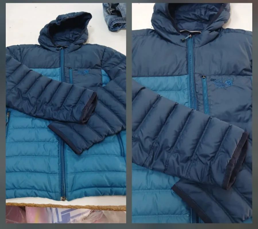 Campera azul combinada limpia después del tratamiento